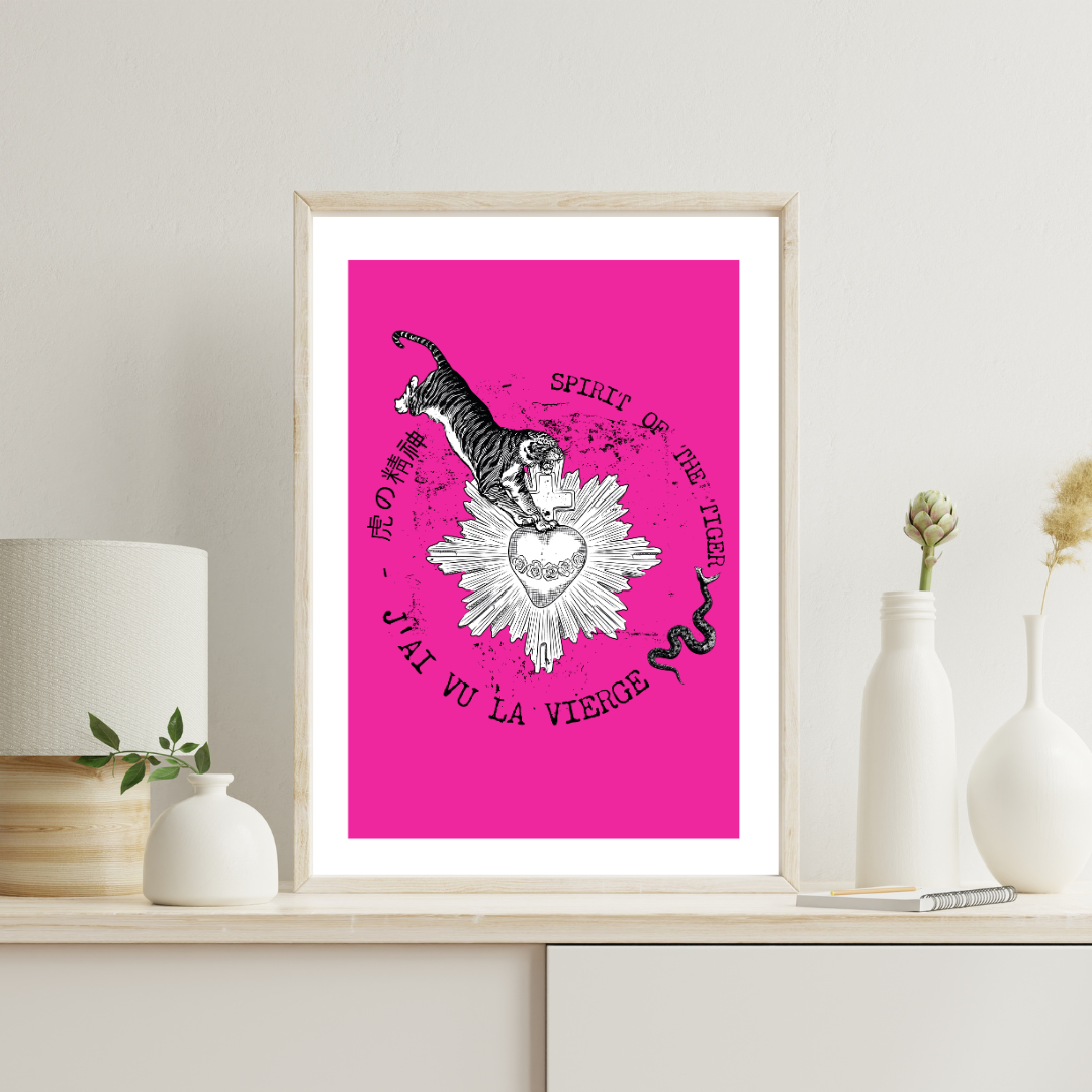 Affiche Cœur sacré Tigre 42x29,7