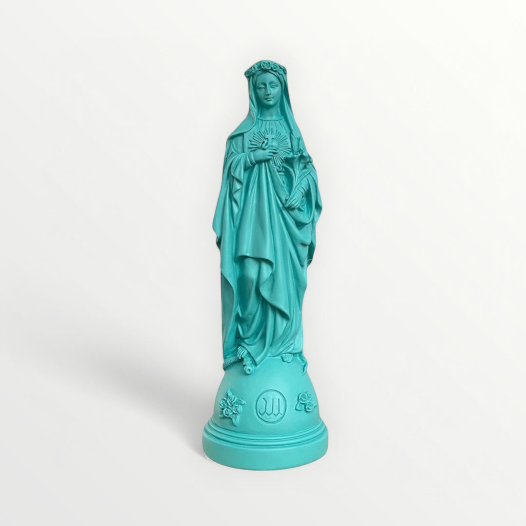 Statuette de la Vierge Marie aux Fleurs - Couleur intemporelle