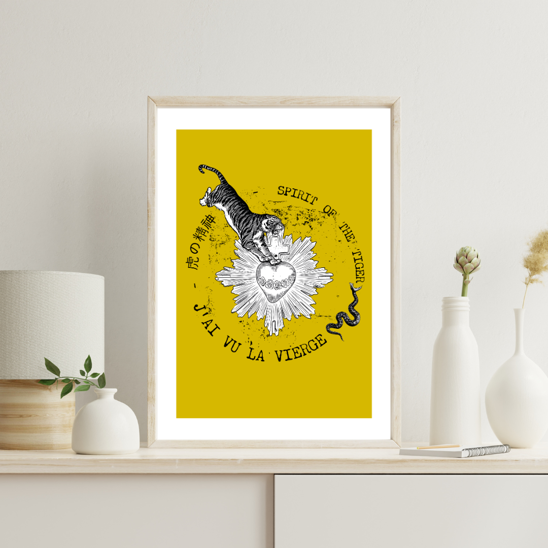 Affiche Cœur sacré Tigre 42x29,7