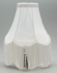 Abat-jour_boboboom en lurex blanc et frange blanche