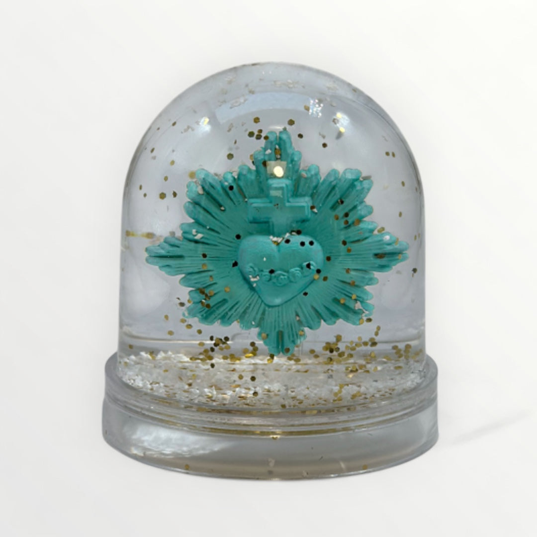 Boule à neige ex-voto bleu nuage