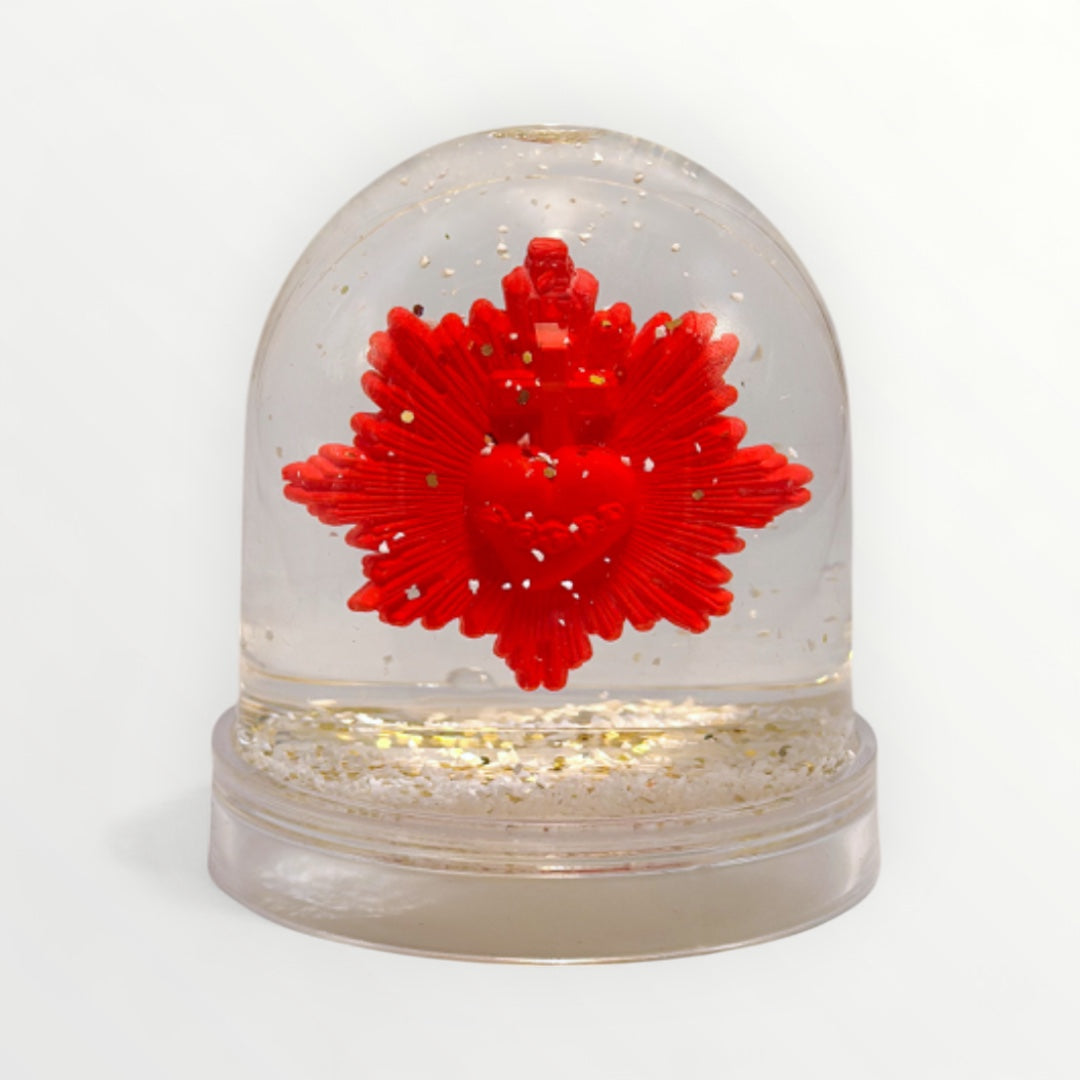 Boule à neige ex-voto rouge carmin