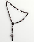 Chapelet en bois teinté noir charbon – J’ai vu la Vierge