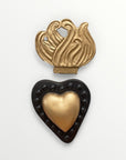 Ex-voto Coeur de Simple noir or
