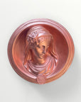 Ex-voto visage de Marie en relief - Selfie cuivre