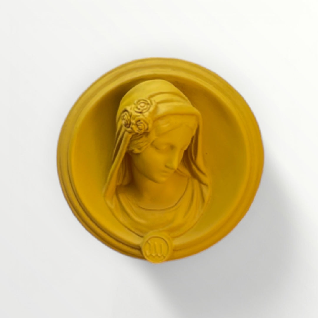Ex-voto visage de Marie en relief - Selfie curry