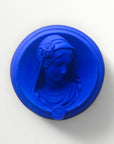 Ex-voto visage de Marie en relief - Selfie indigo