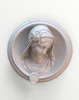 Ex-voto visage de Marie en relief - Selfie lin