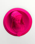 Ex-voto visage de Marie en relief - Selfie rose pink