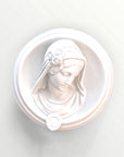 Ex-voto visage de Marie en relief - blanc