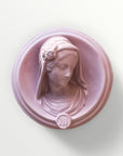 Ex-voto visage de Marie en relief - rose poudré
