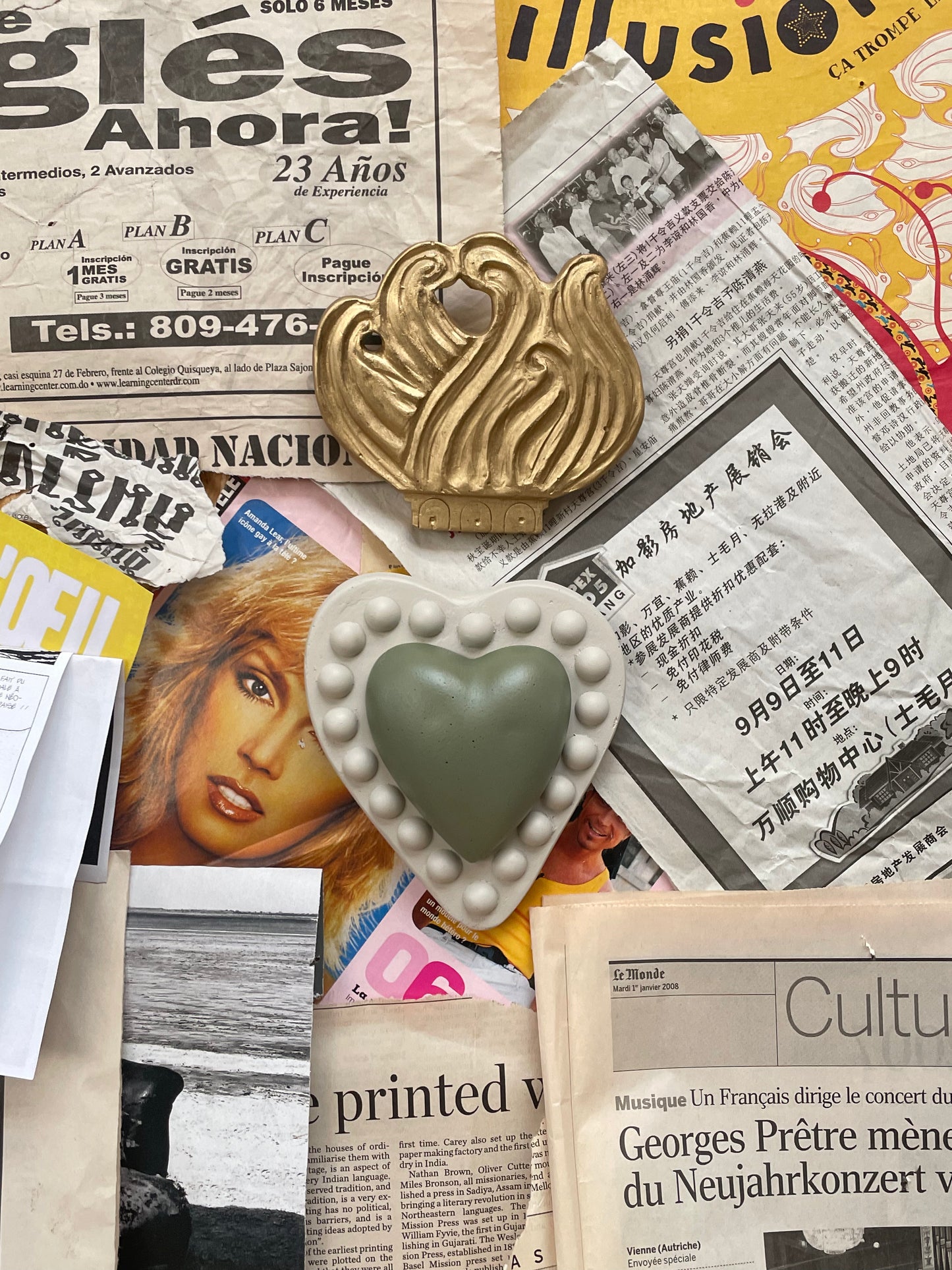 Ex-voto décoration murale coeur "Simple"