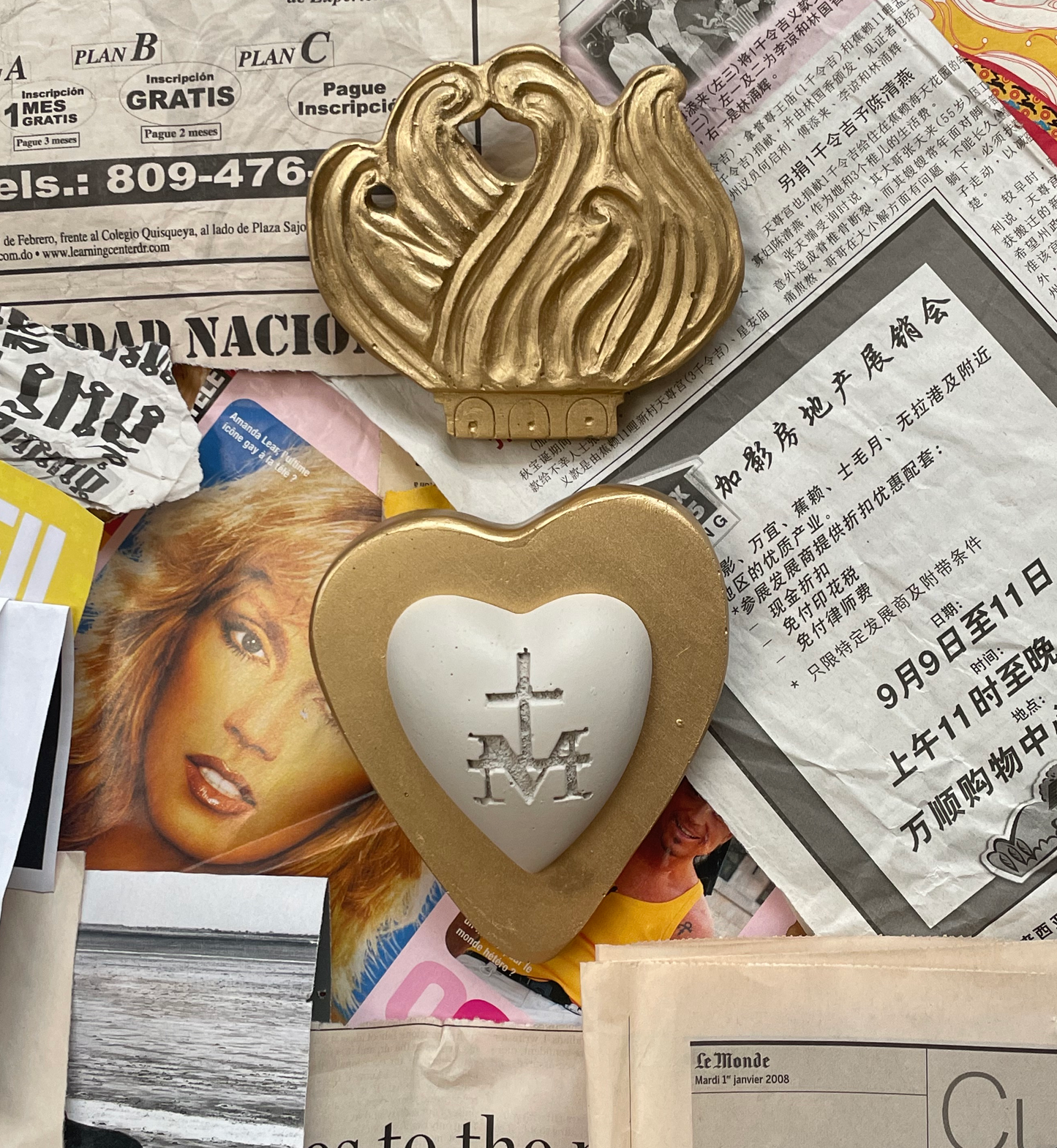 Ex-voto décoration murale "Coeur de Marie"
