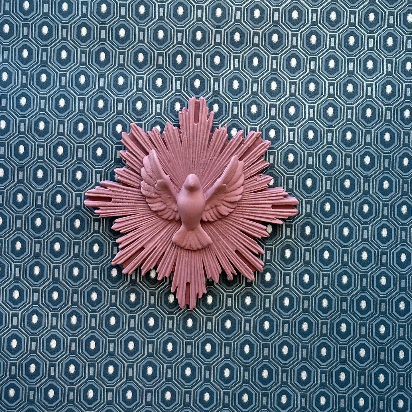 Ex-voto décoration murale oiseau "envole-moi"- couleurs Automne/Hiver argile rose