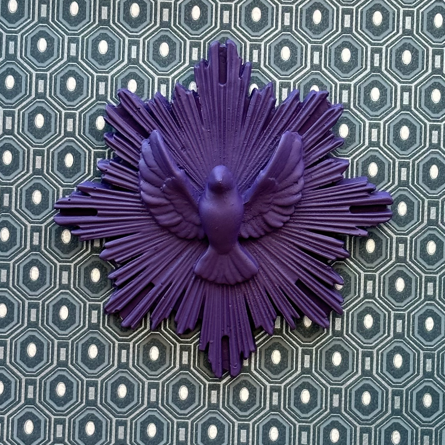 Ex-voto décoration murale oiseau "envole-moi"- couleurs Automne/Hiver violet