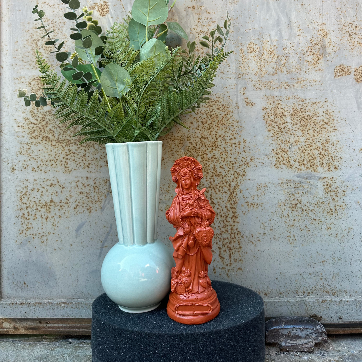 Statuette Sainte Erzulie-Freda - Couleurs automne/hiver terracotta