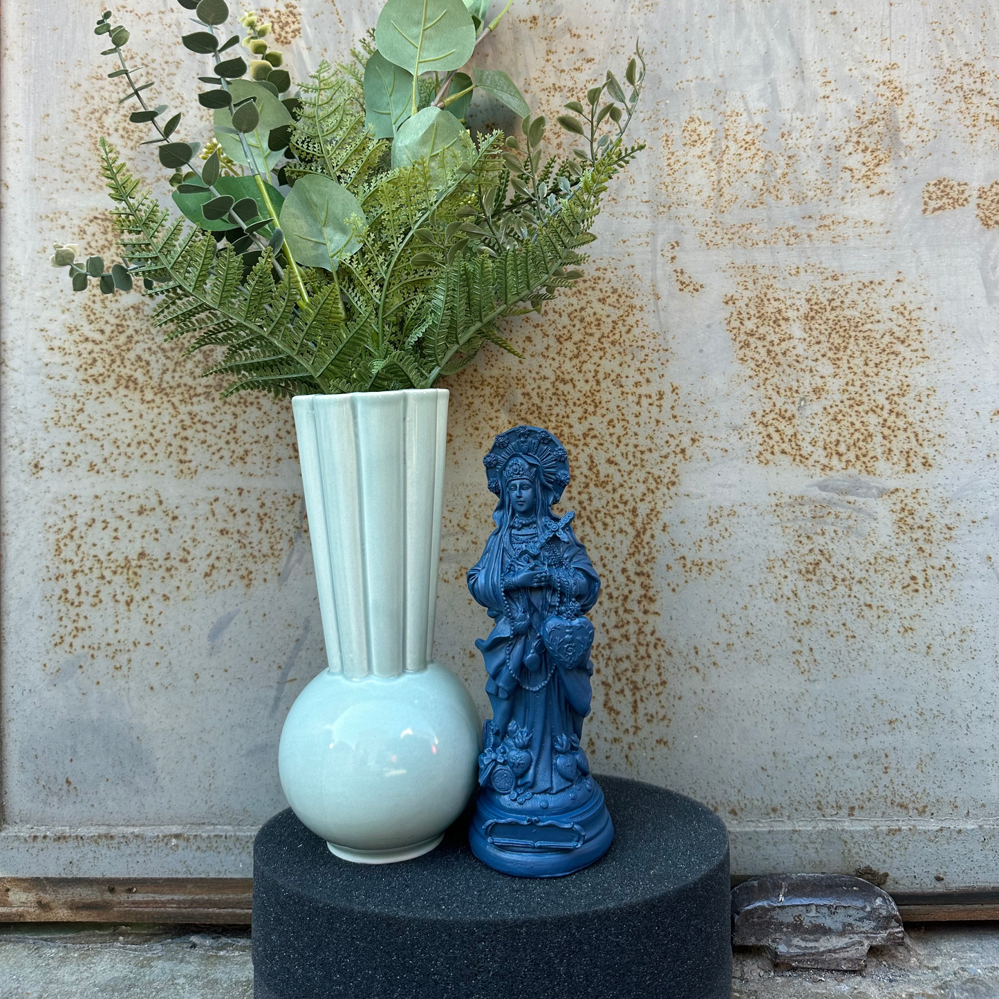 Statuette Sainte Erzulie-Freda - Couleurs automne/hiver Outremer