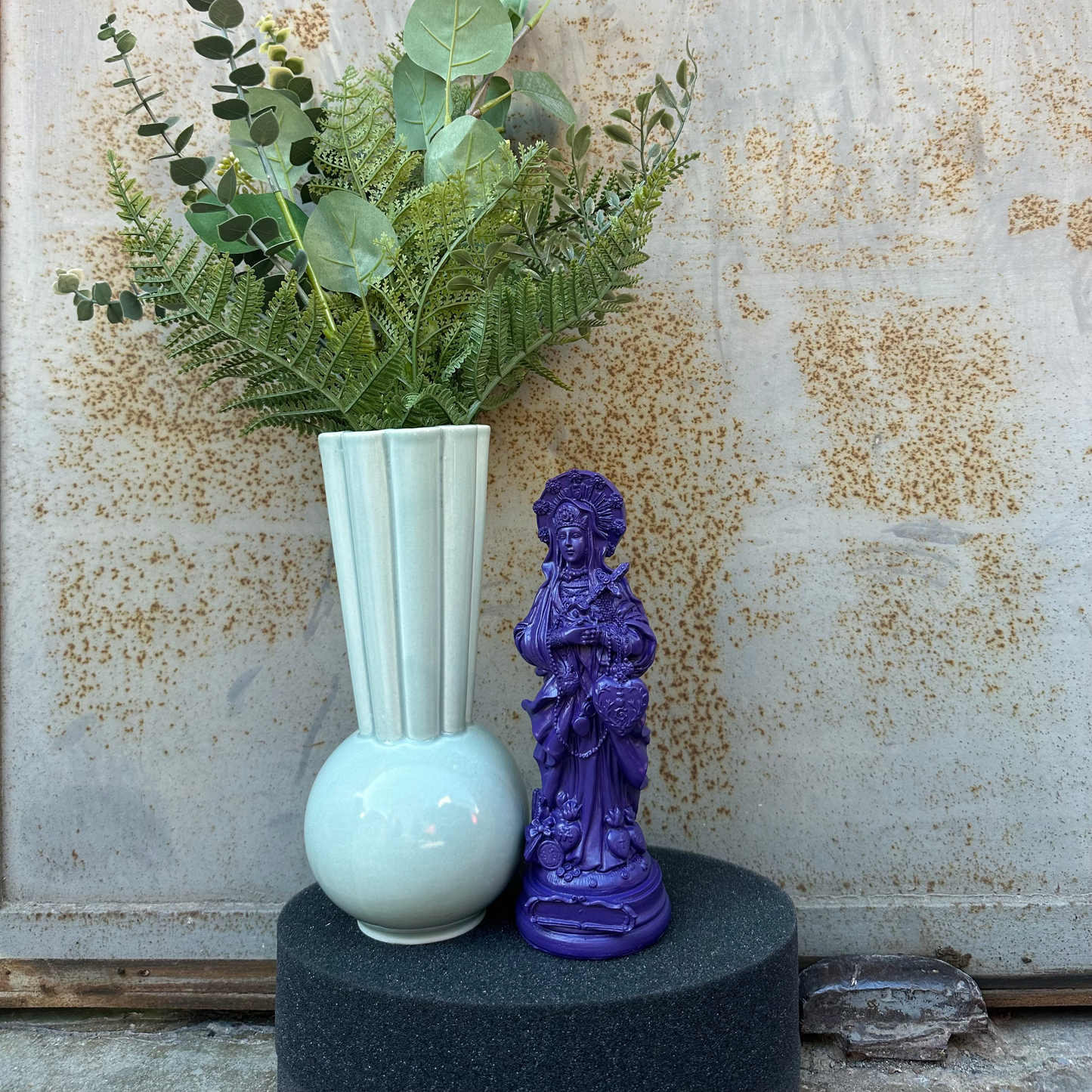 Statuette Sainte Erzulie-Freda - Couleurs automne/hiver violet