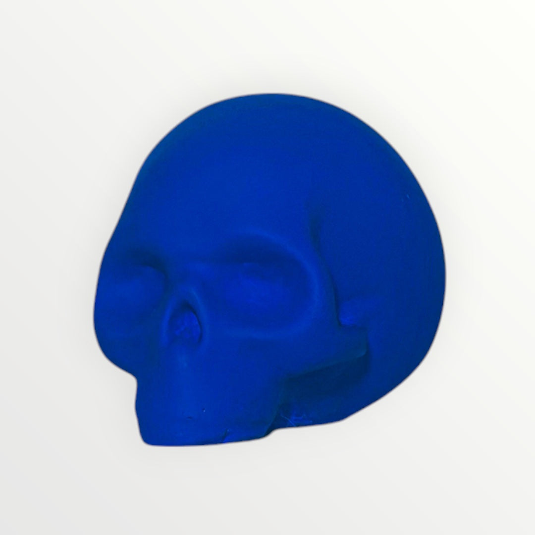 Les Vanités - Têtes de Mort en Plâtre bleu indigo