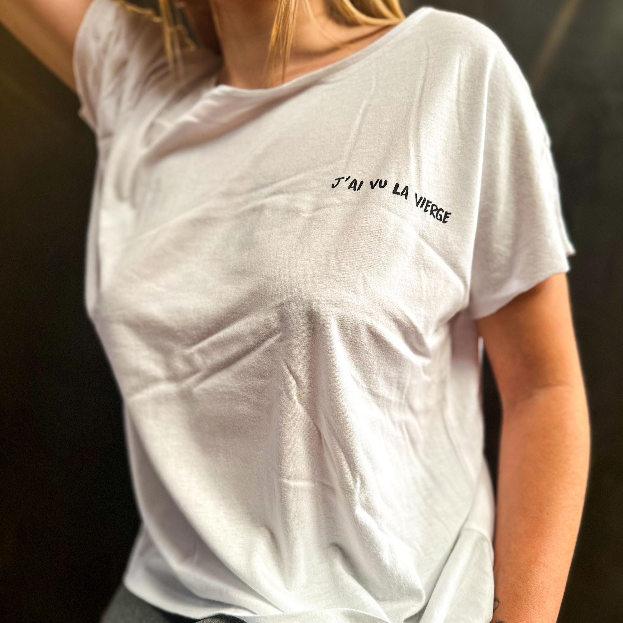 T-shirt col évasé manche courte - J'ai vu la Vierge