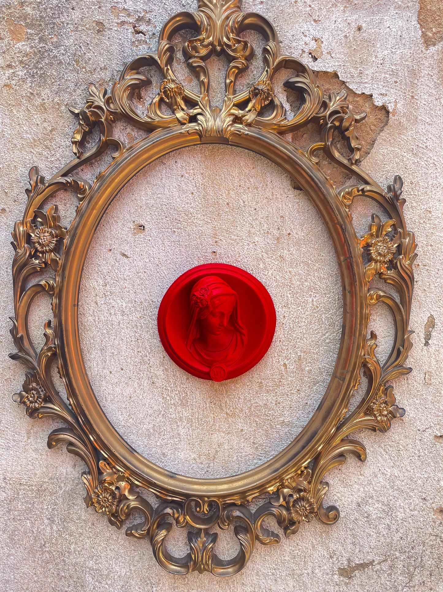 Ex-voto visage de Marie en relief "Selfie"