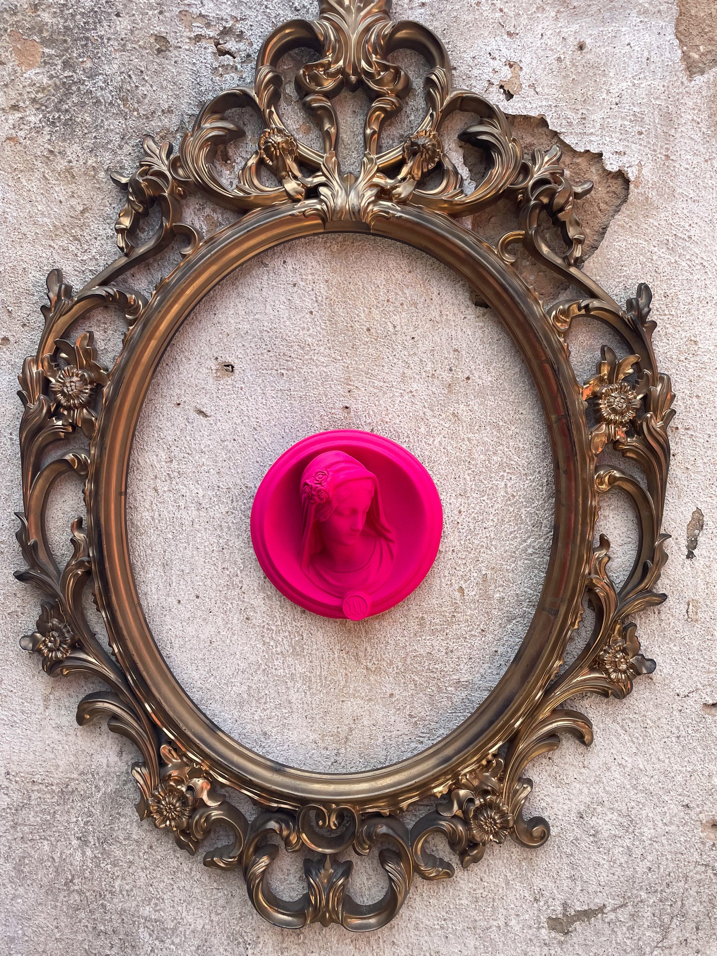 Ex-voto visage de Marie en relief "Selfie"