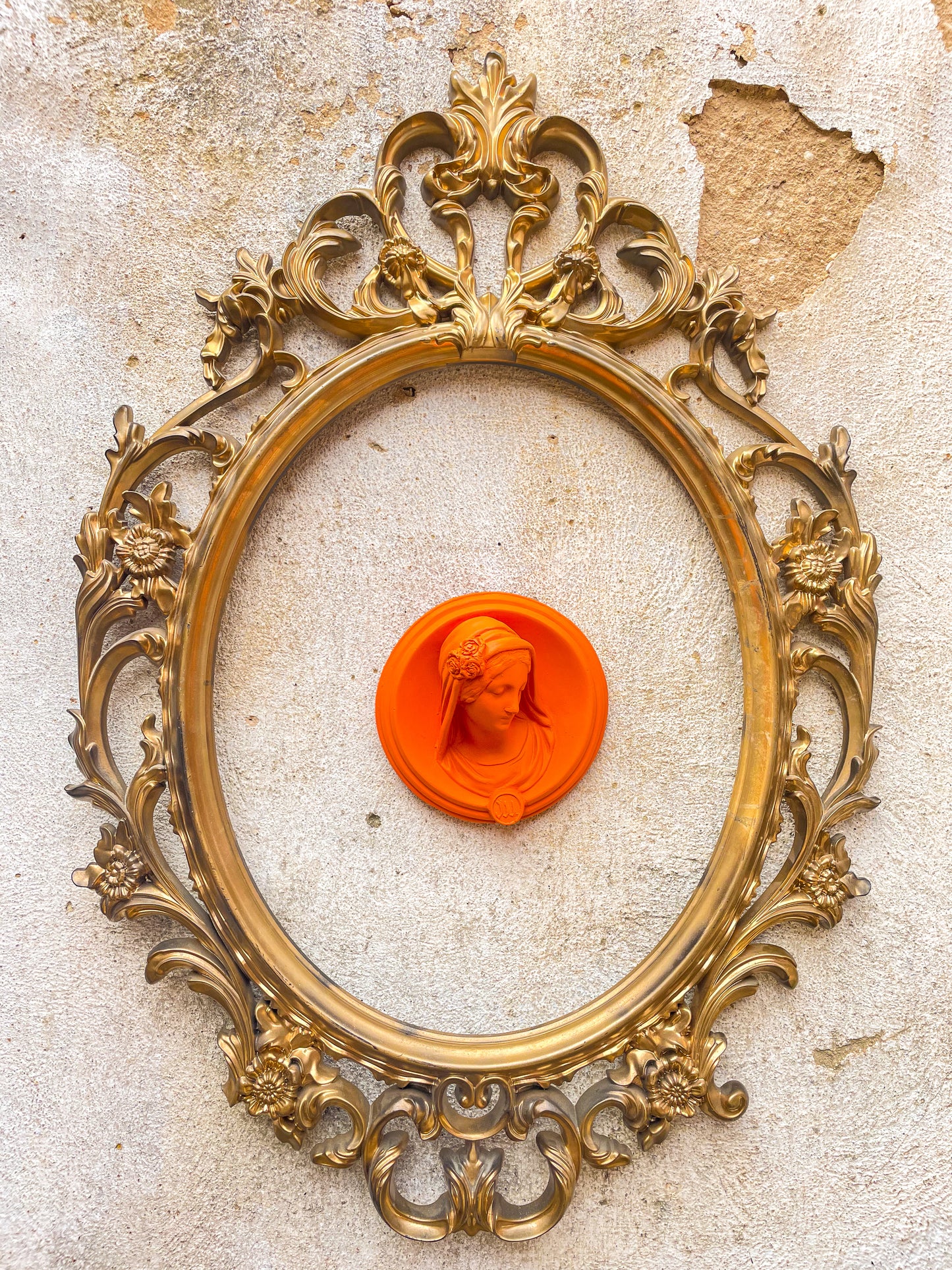 Ex-voto visage de Marie en relief "Selfie"