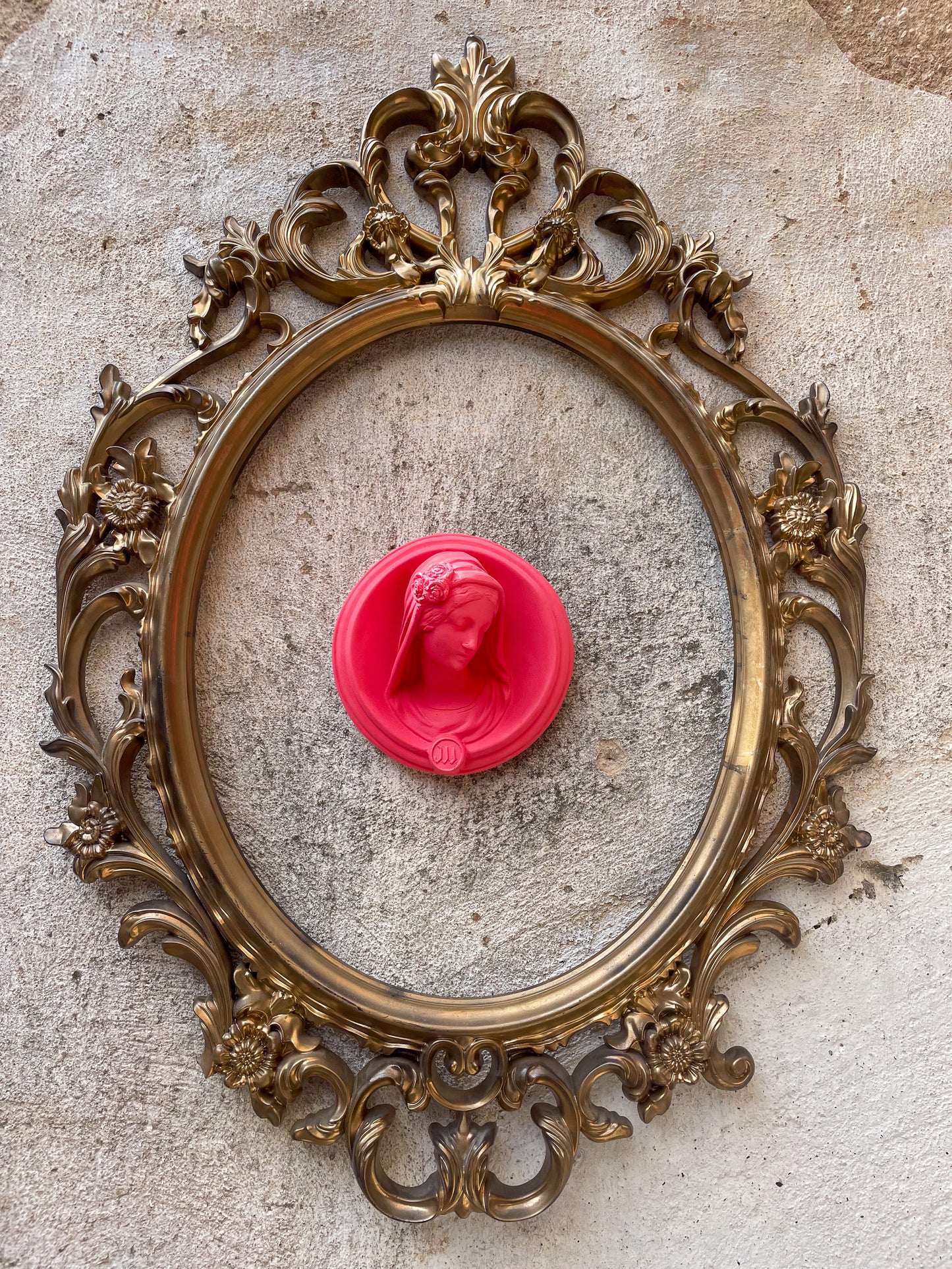 Ex-voto visage de Marie en relief "Selfie"