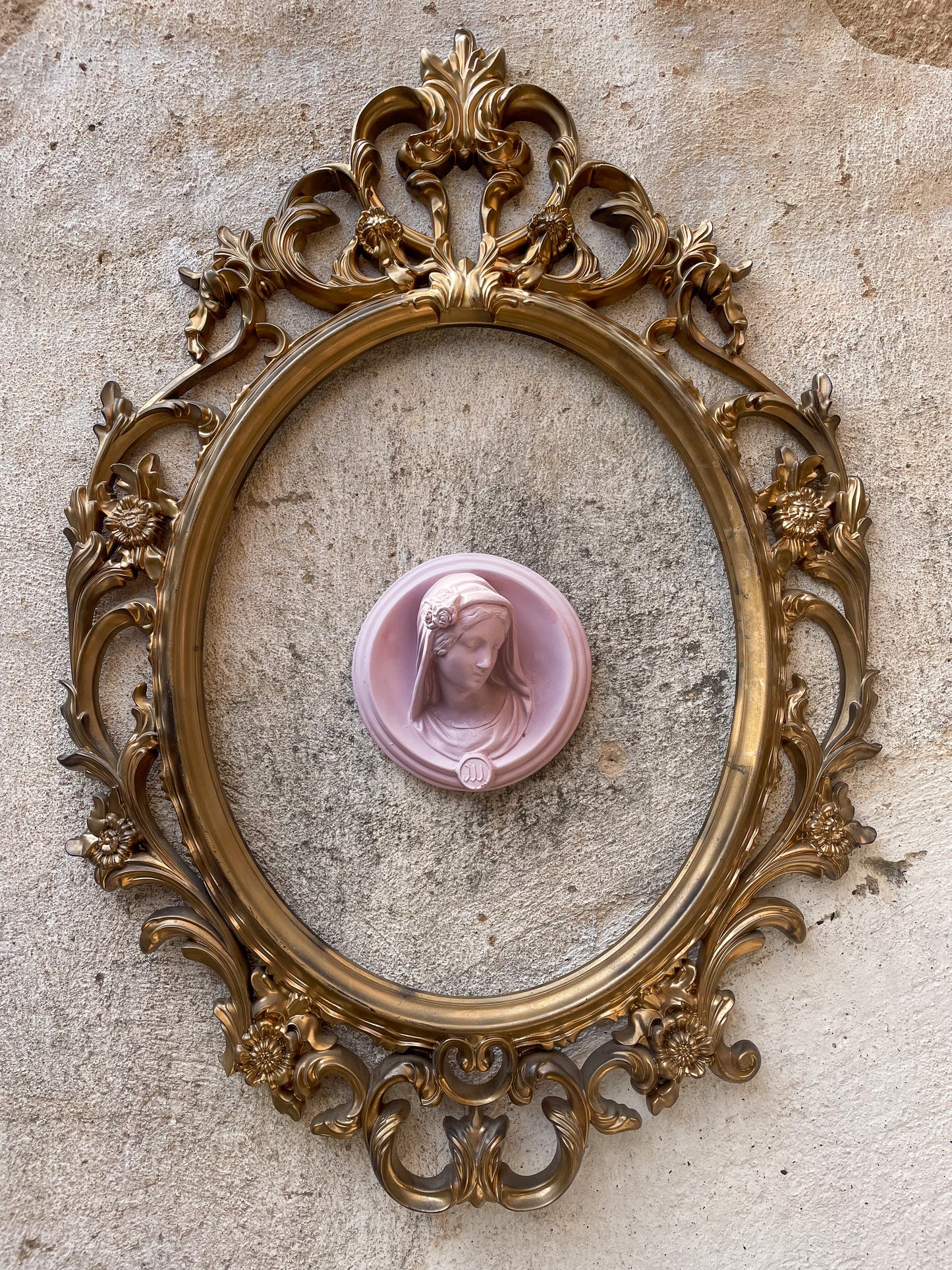 Ex-voto visage de Marie en relief "Selfie"