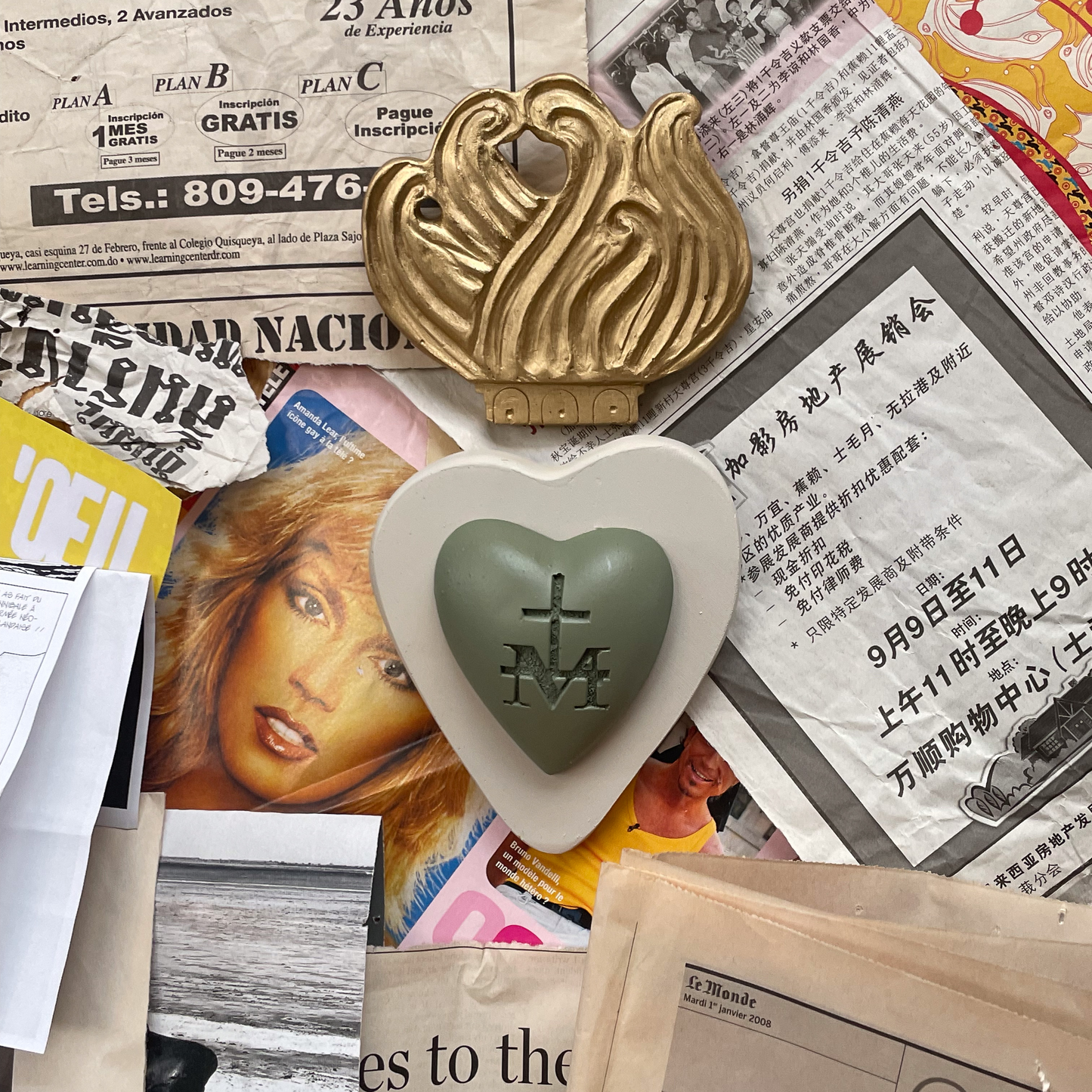 Ex-voto décoration murale "Coeur de Marie"