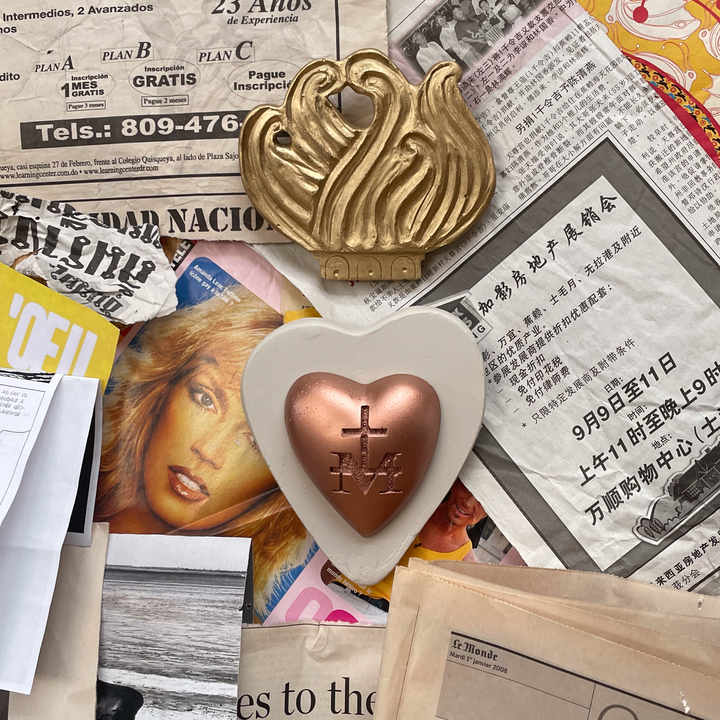 Ex-voto décoration murale "Coeur de Marie"