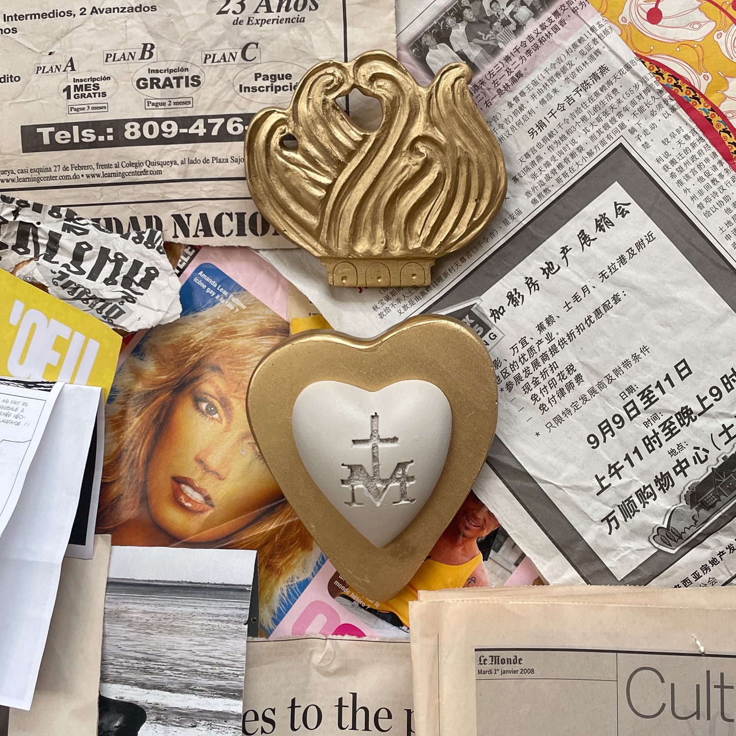 Ex-voto décoration murale "Coeur de Marie"