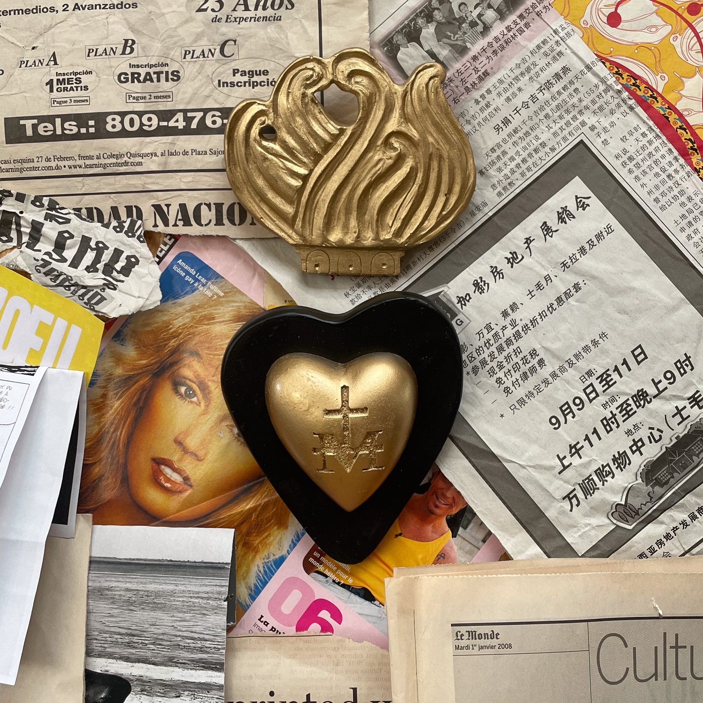 Ex-voto décoration murale "Coeur de Marie"