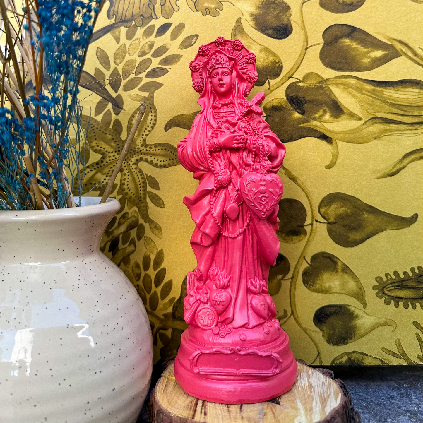 Statuette Sainte Erzulie-Freda - couleurs intemporelles corail