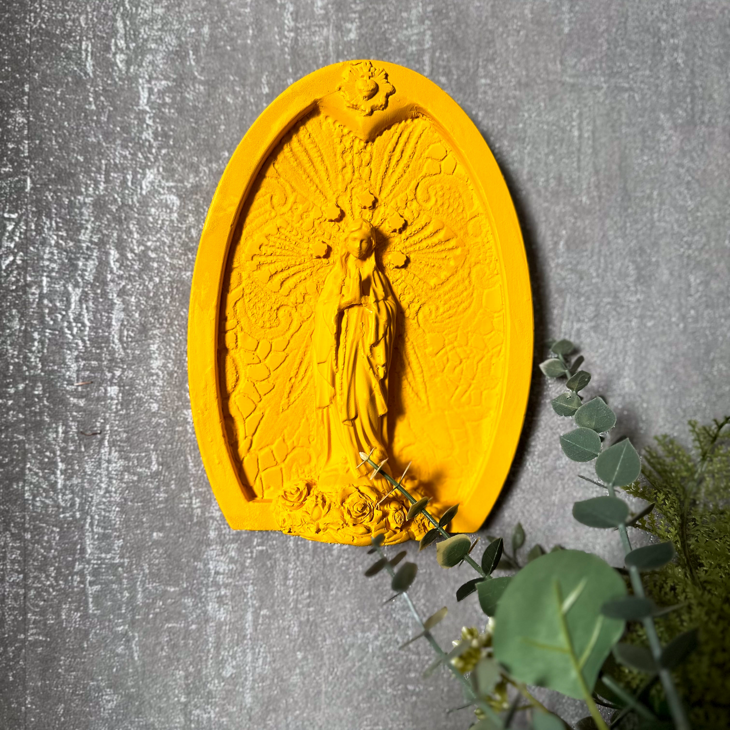 Ex-voto décoration murale "Délicate" couleurs de saison jaune ambre