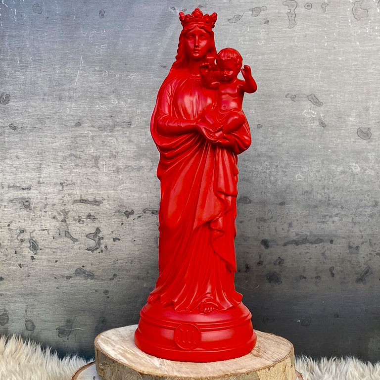Statuette décoration d'intérieur Notre-Dame de la Garde, J'ai vu la Vierge de 30 cm- Couleurs intemporelles