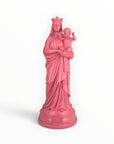 Statuette Bonne-Mère 30 cm couleur Rose Bazooka – Notre-Dame de la Garde peinte à la main à Marseille