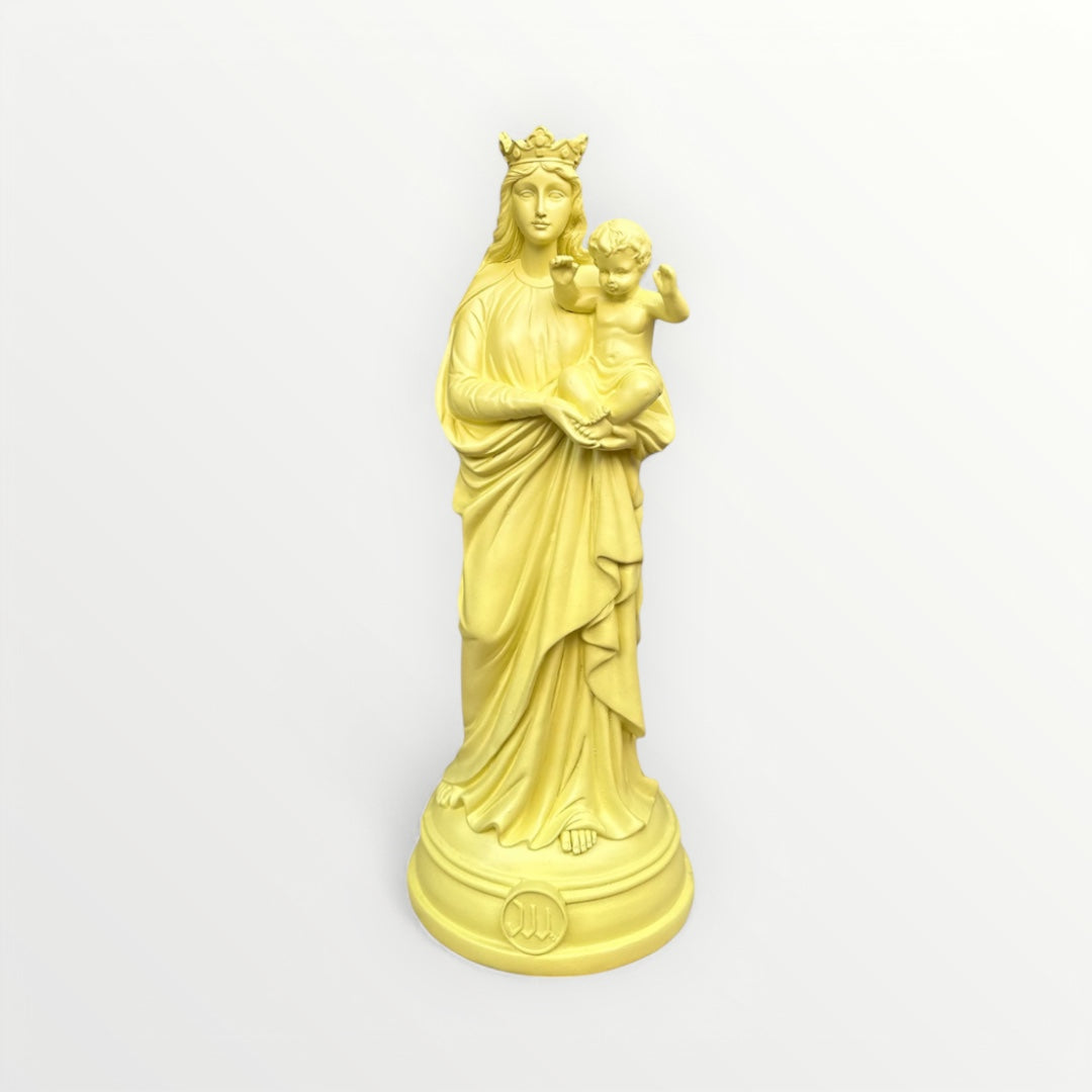 Statuette de la Vierge à l'enfant - Notre-Dame de la Garde jaune citron