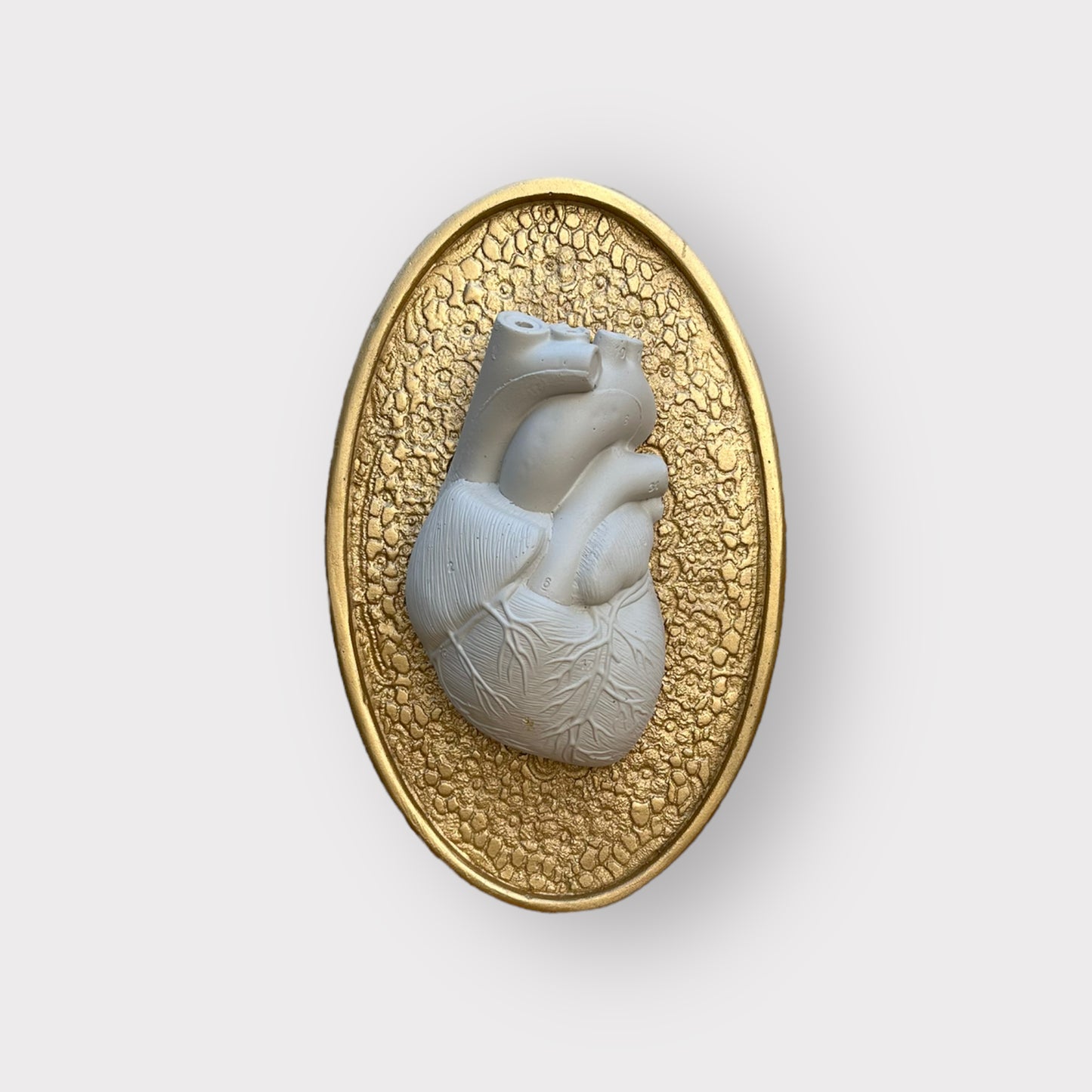 Ex voto coeur anatomique et dentelle "Eternel"