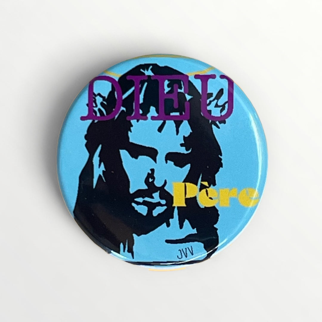Round button brooch & badge for special dad clothing!