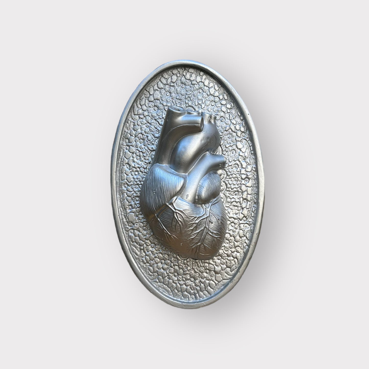 Ex voto coeur anatomique et dentelle "Eternel"