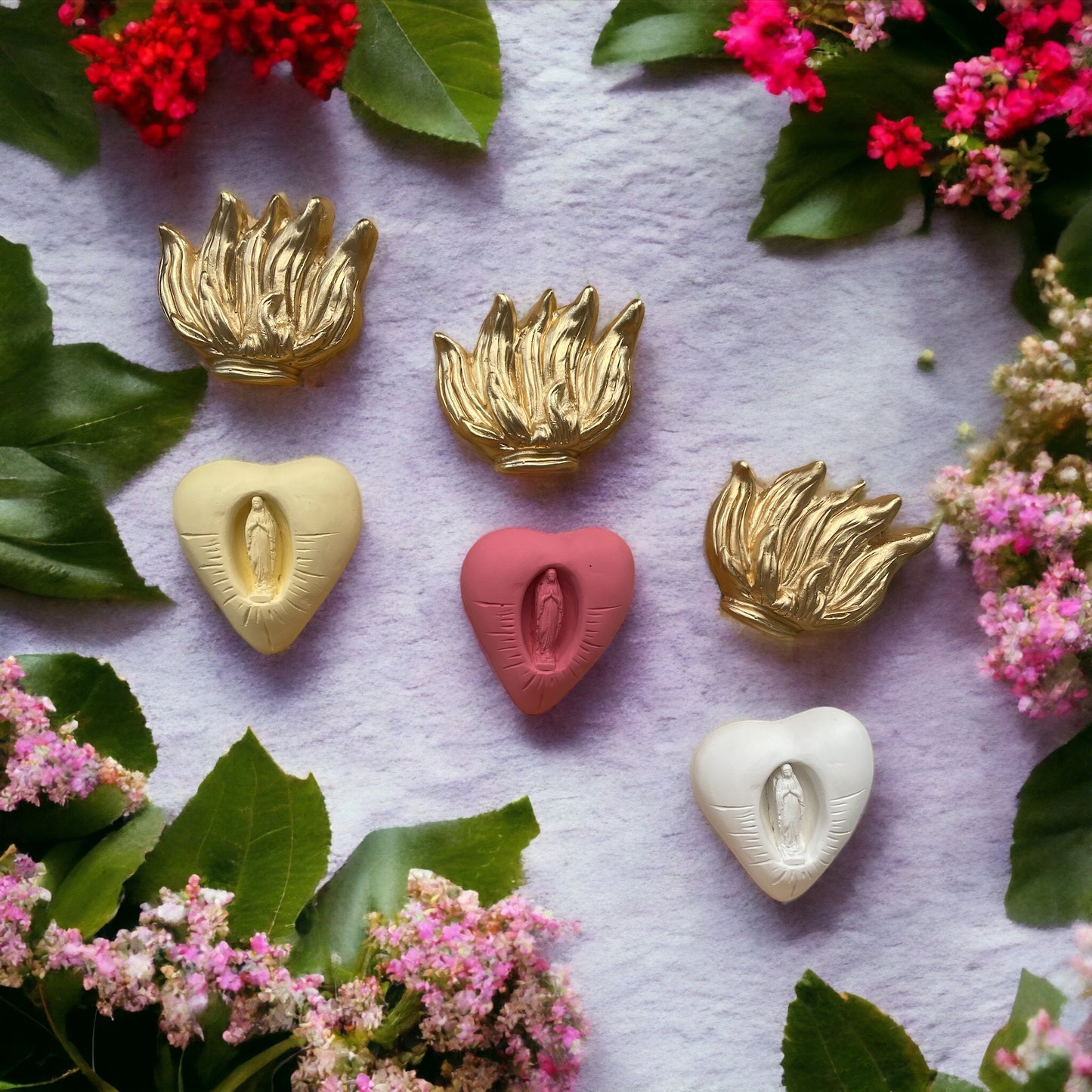 Ex-voto décoration murale coeur "Flamboyant"