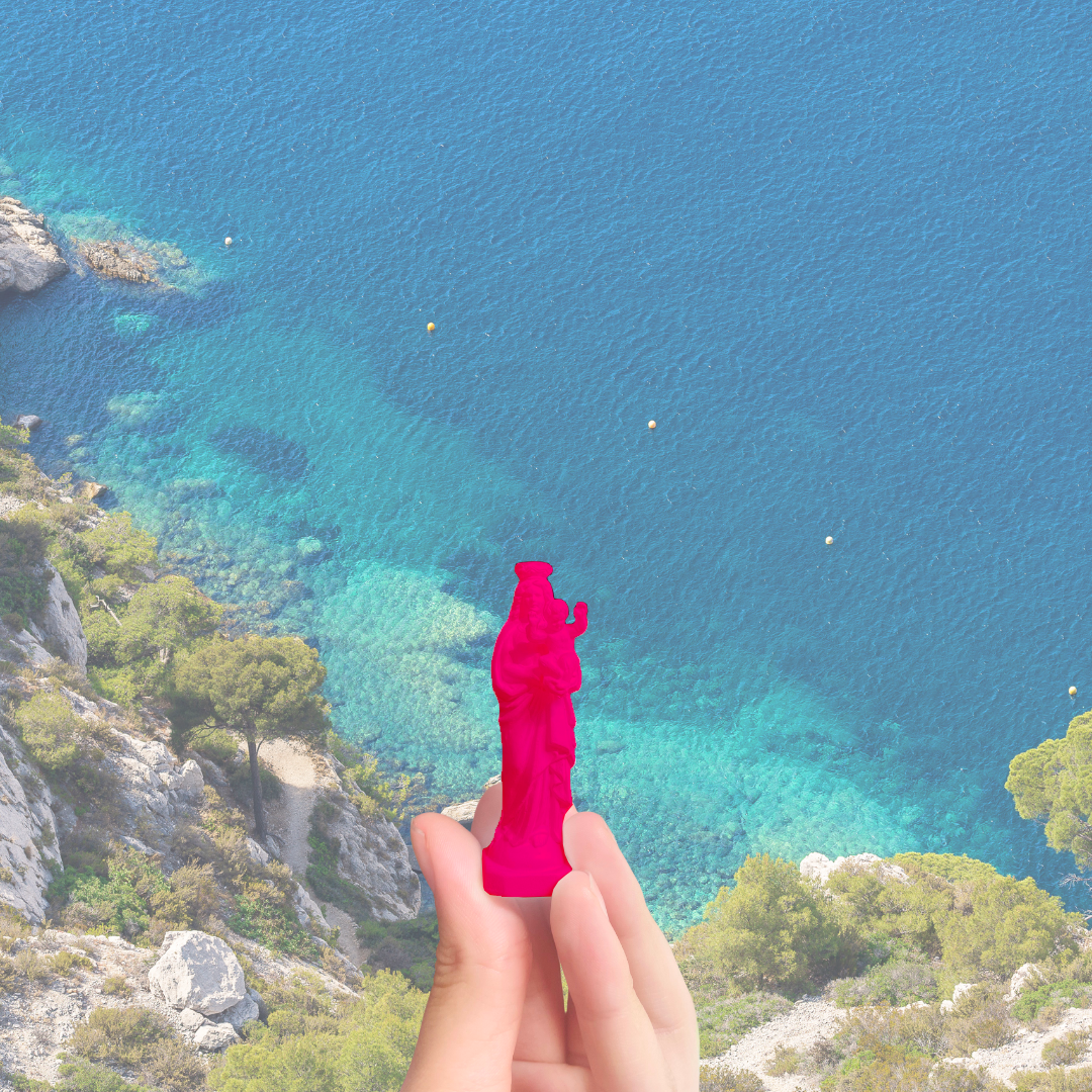 Mini figurine de Notre-Dame de la Garde pink