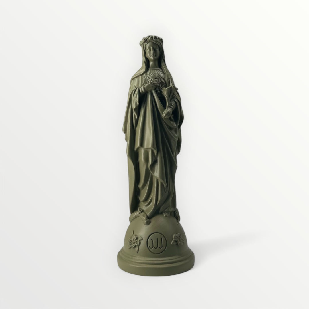 Statuette de la Vierge Marie aux Fleurs - Couleur intemporelle