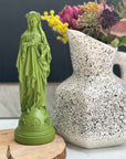 Statuette de la Vierge Marie aux Fleurs Vert Kaki