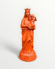 Statuette de la Vierge à l'enfant - Notre-Dame de la Garde orange mandarine