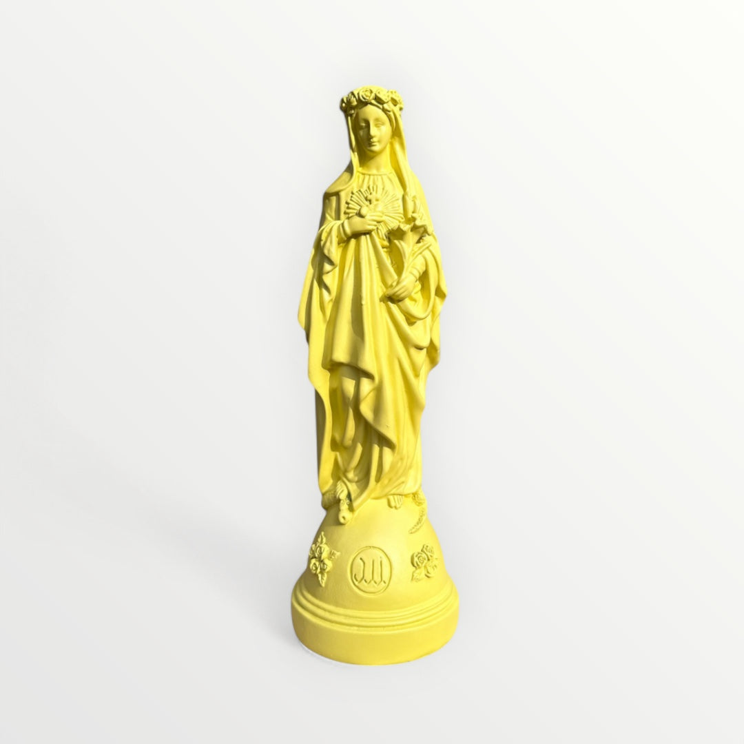 Vierge Marie aux Fleurs jaune citron