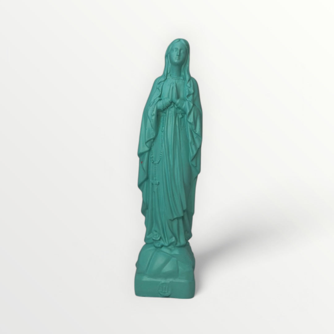 Vierge Marie de Lourdes 12 cm bleu splash