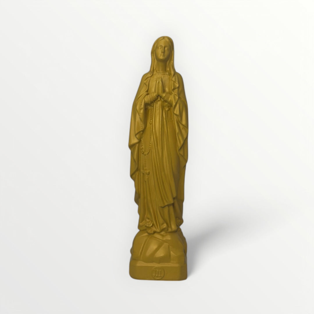 Vierge Marie de Lourdes 12 cm jaune curry
