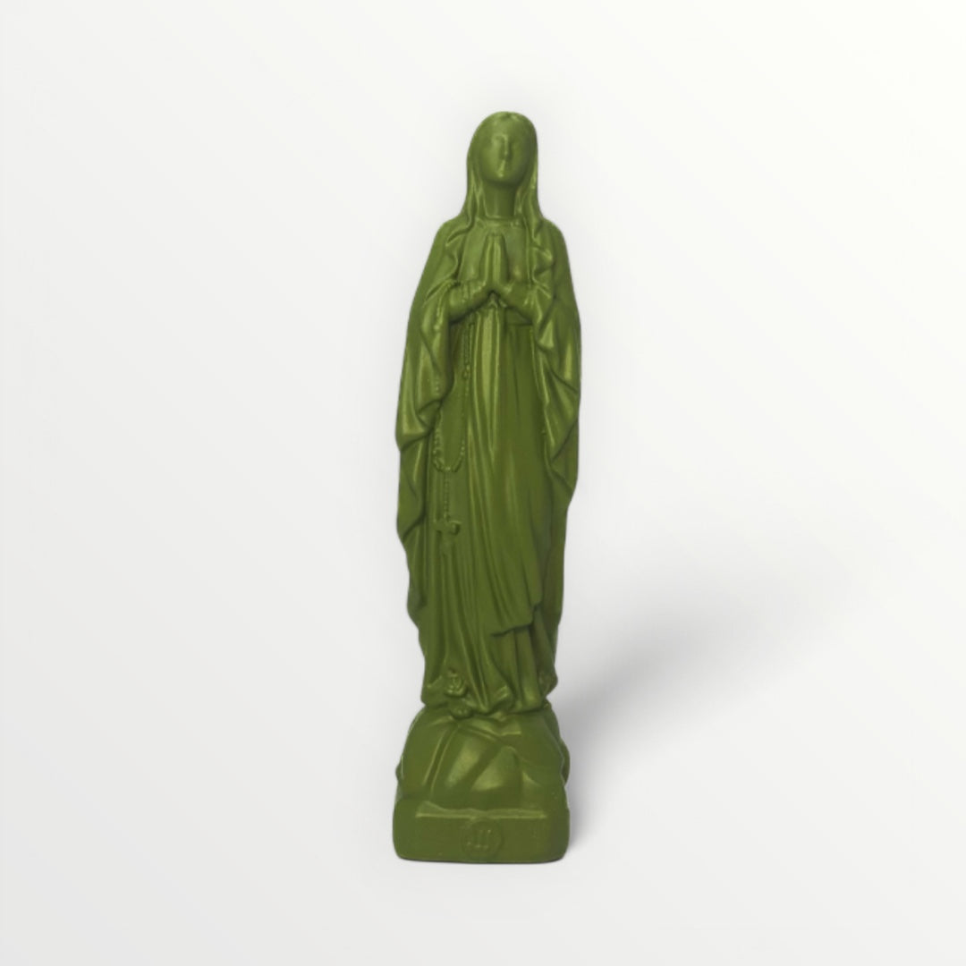 Vierge Marie de Lourdes 12 cm vert kaki